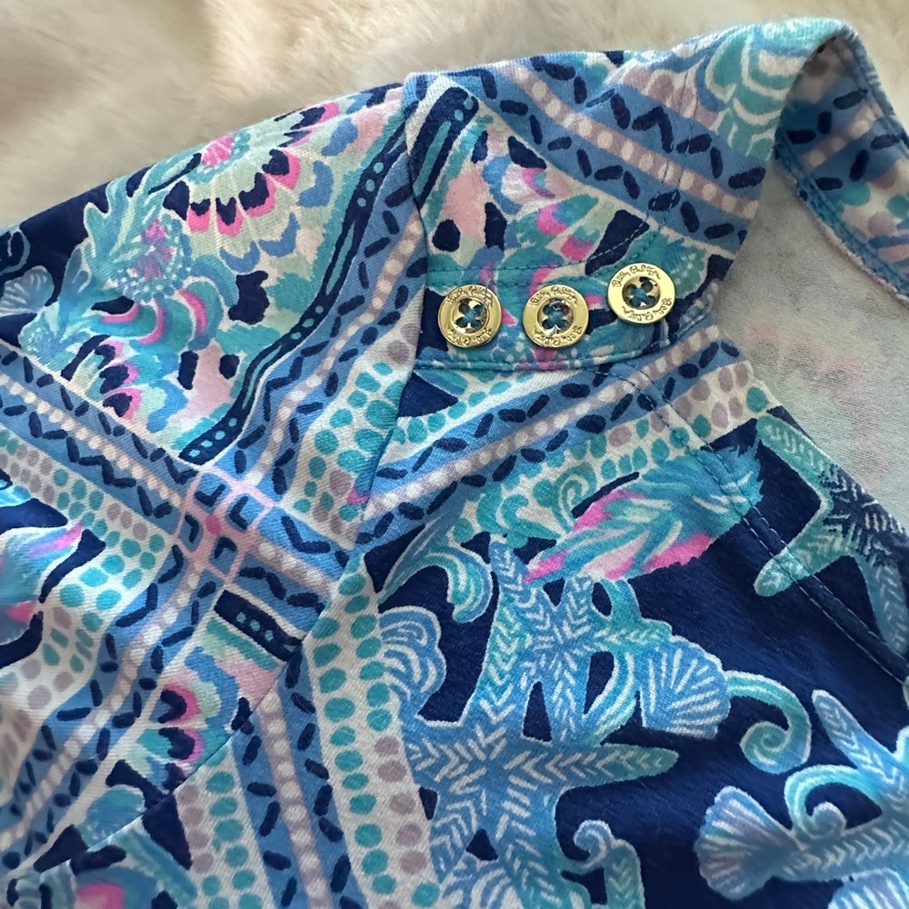Lilly Pulitzer UPF +50 Sophie Dress Zanzibar Blue Meet Me On The Dock size large - Picture 6 of 9